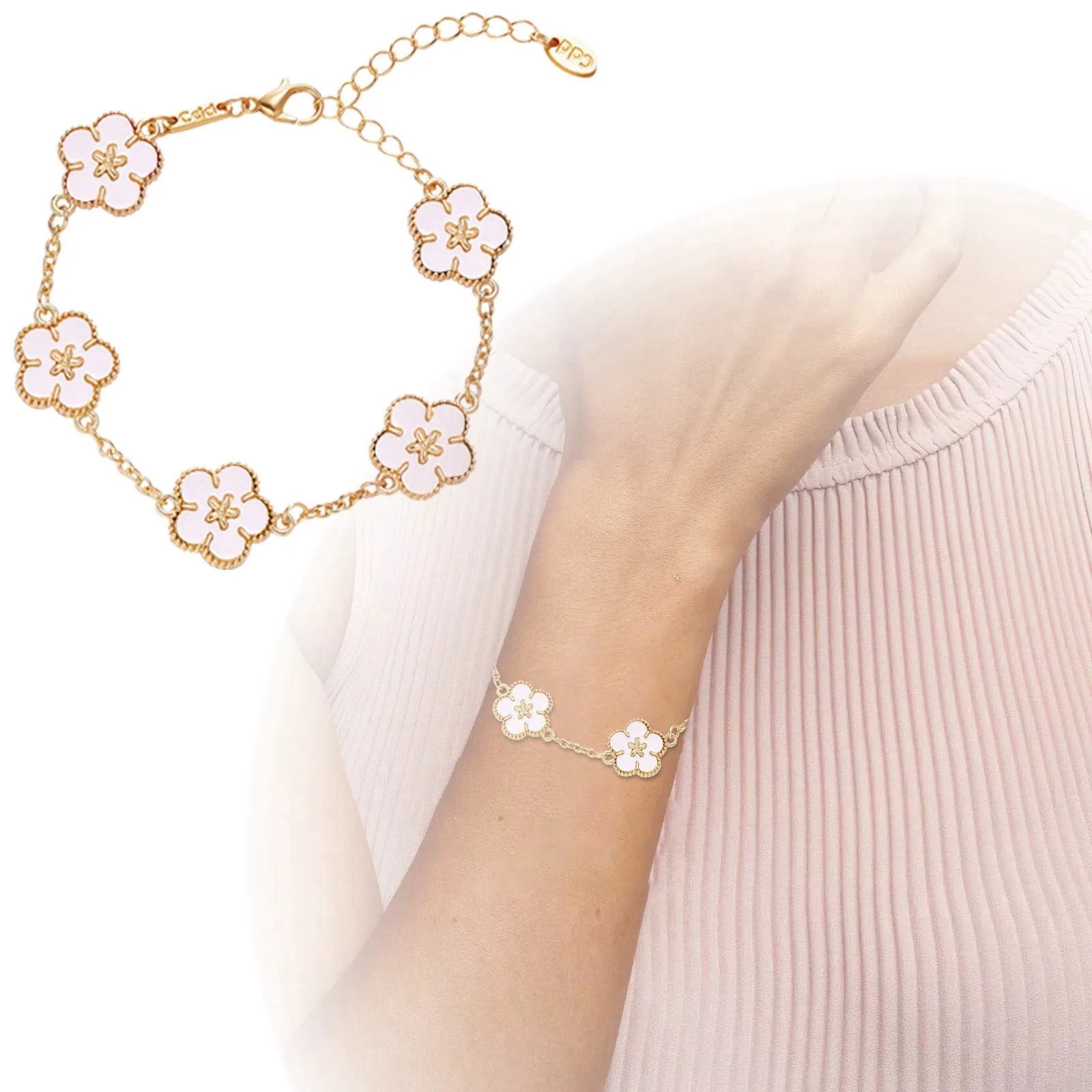 Lunaria™I Gold Clover Armband