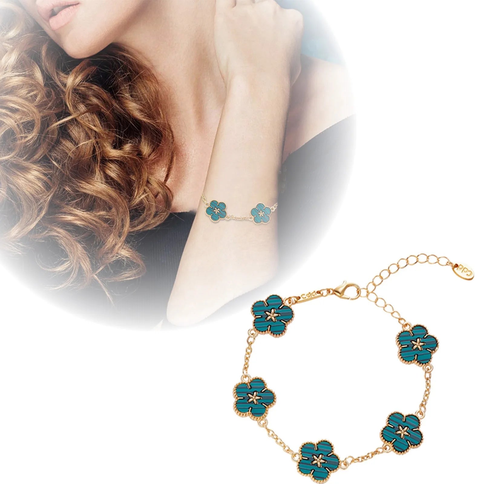 Lunaria™I Gold Clover Armband