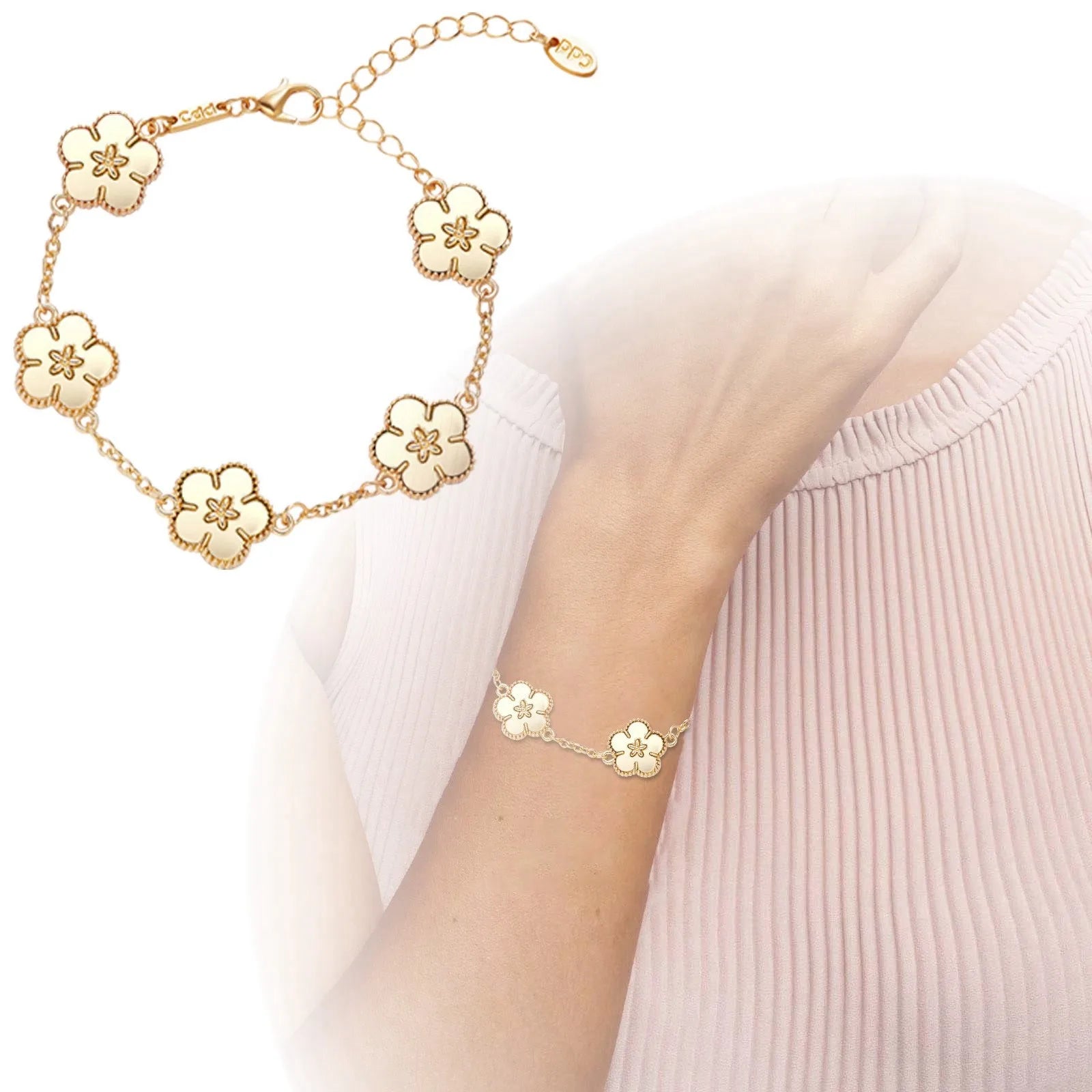 Lunaria™I Gold Clover Armband