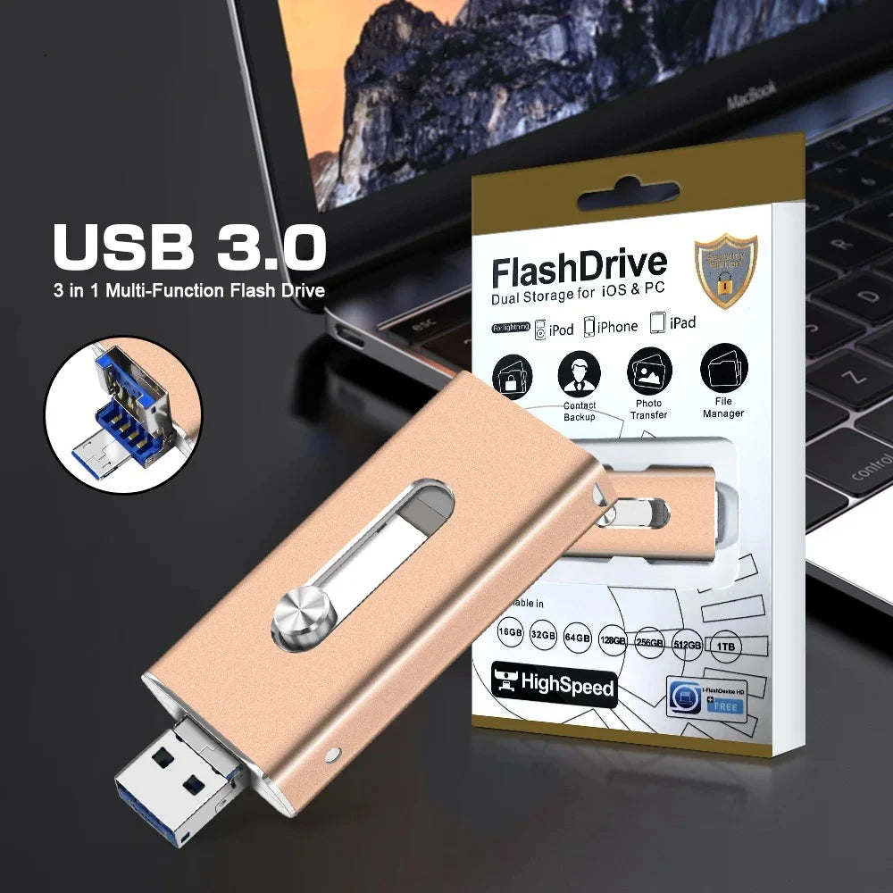FlexiFlash™I 3‑in‑1 Flash Drive